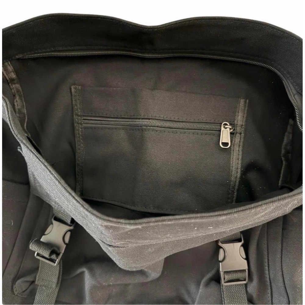 Vintage Style Black Unisex Canvas Crossbody Messenger Tote Bag - Large Capacity - Picture 5 of 6